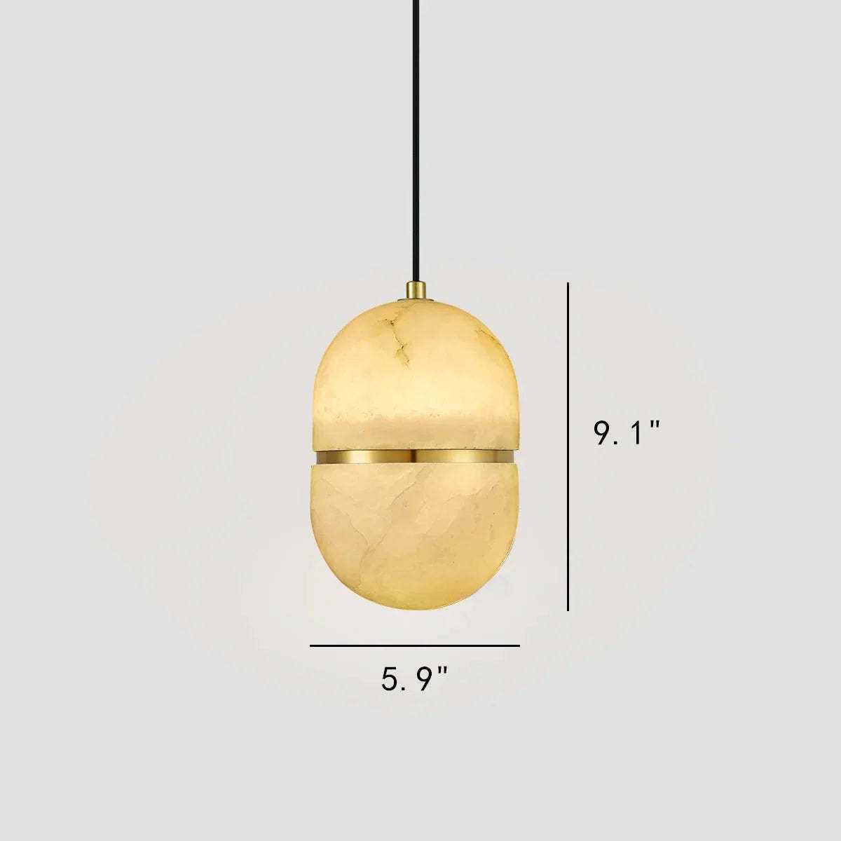 Alabaster Oval Pendant 5.9" D 7.1" D - winglightingus