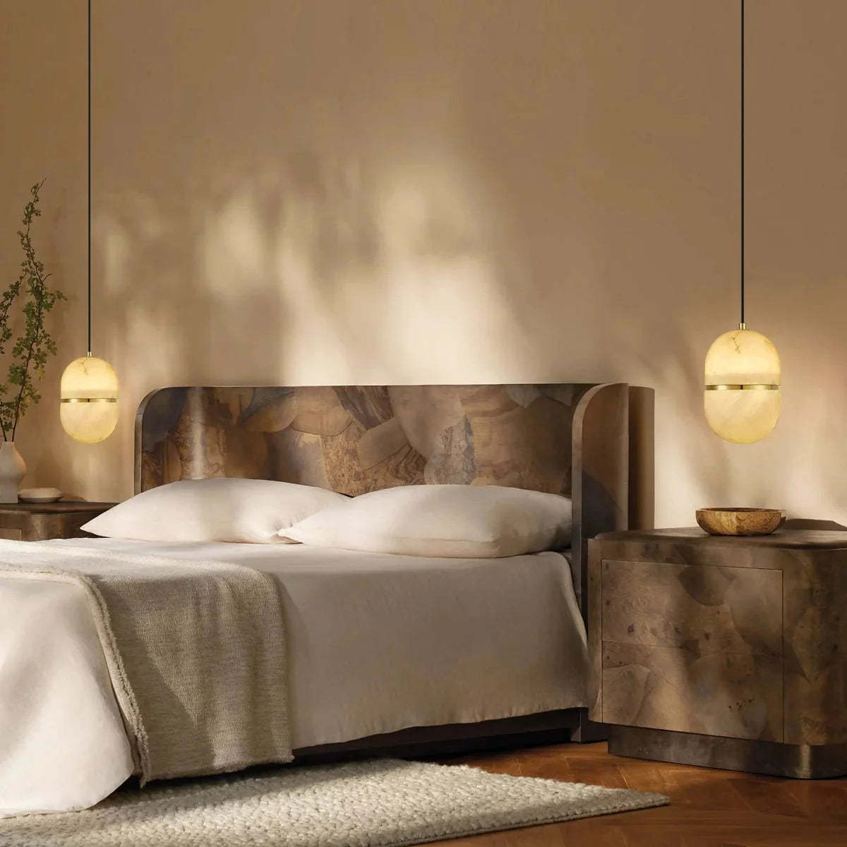 Alabaster Oval Pendant 5.9" D 7.1" D - winglightingus