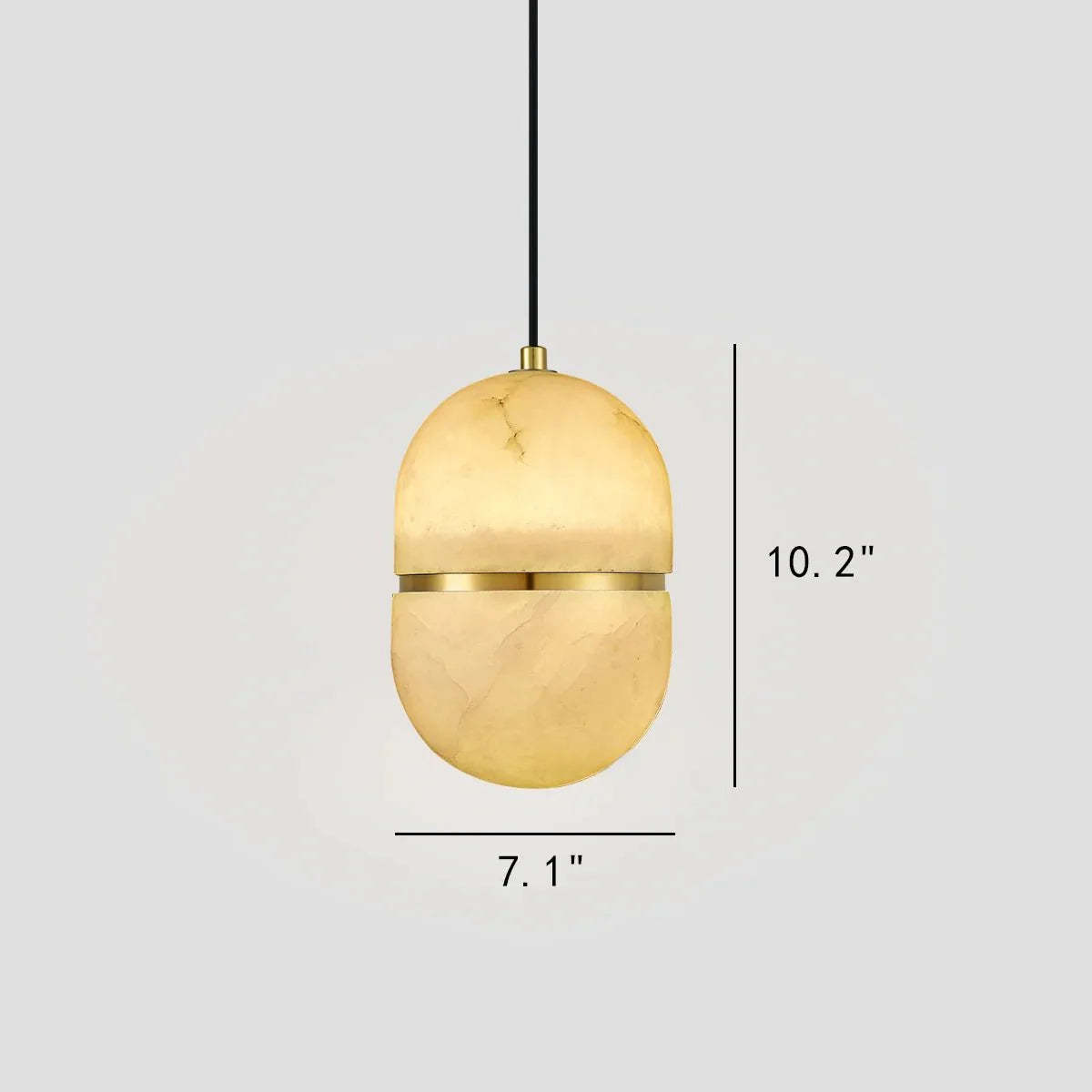 Alabaster Oval Pendant 5.9" D 7.1" D - winglightingus