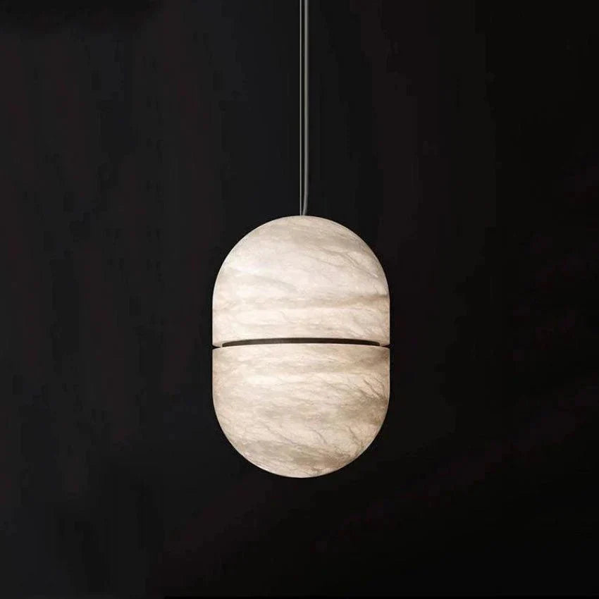 Alabaster Oval Pendant 5.9" D 7.1" D - winglightingus