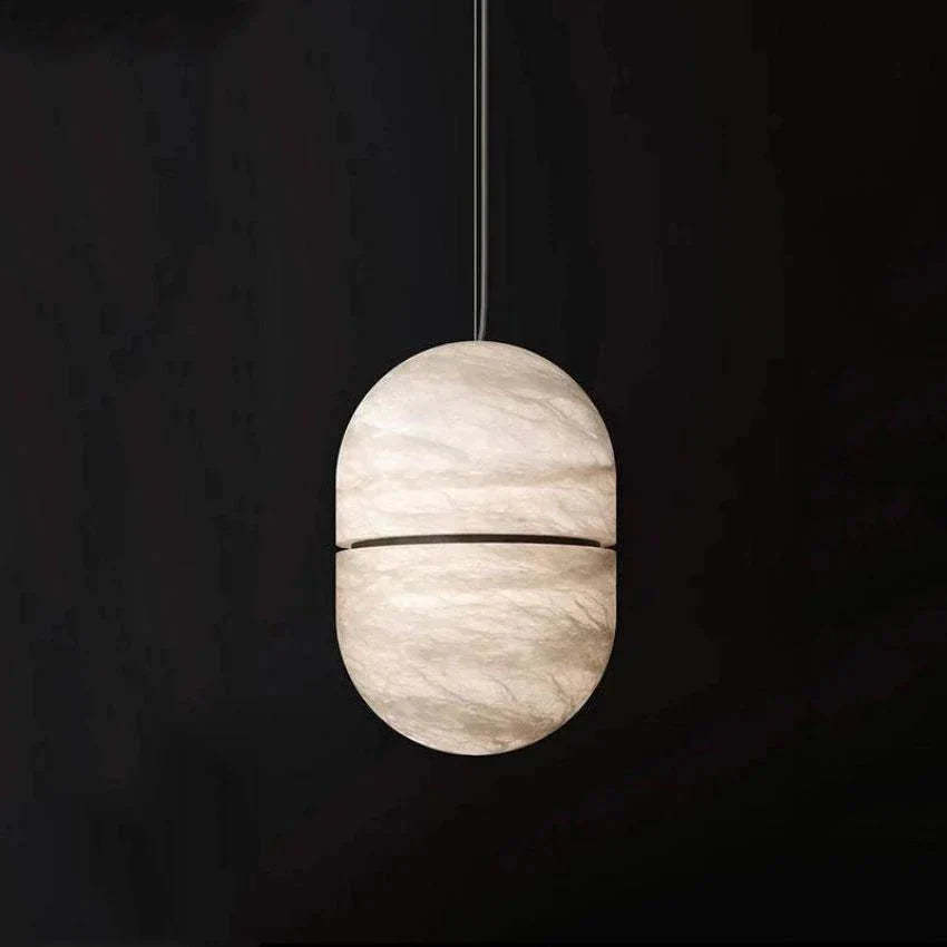 Alabaster Oval Pendant 5.9" D 7.1" D - winglightingus