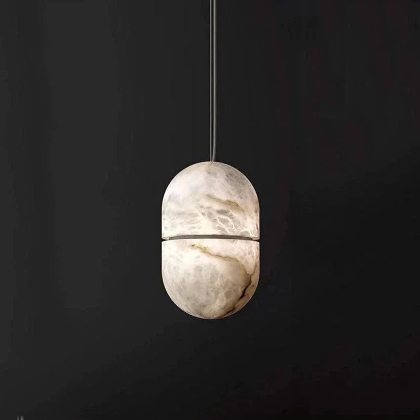 Alabaster Oval Pendant 5.9" D 7.1" D - winglightingus