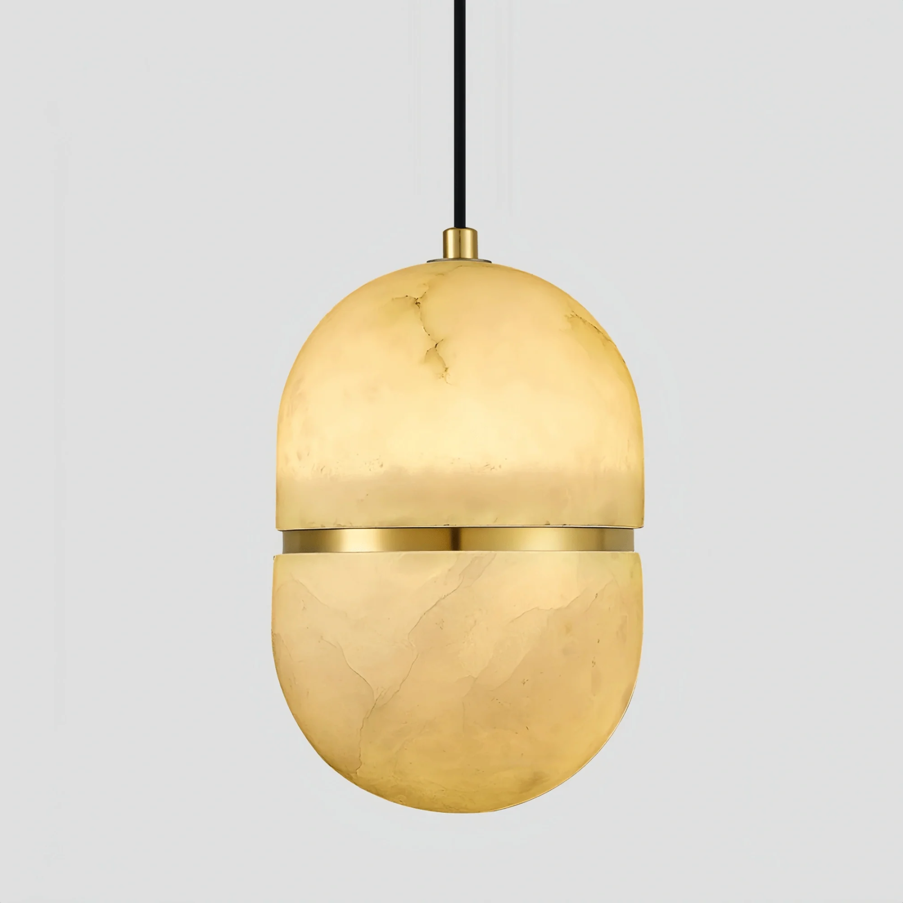 Alabaster Oval Pendant 5.9" D 7.1" D - winglightingus