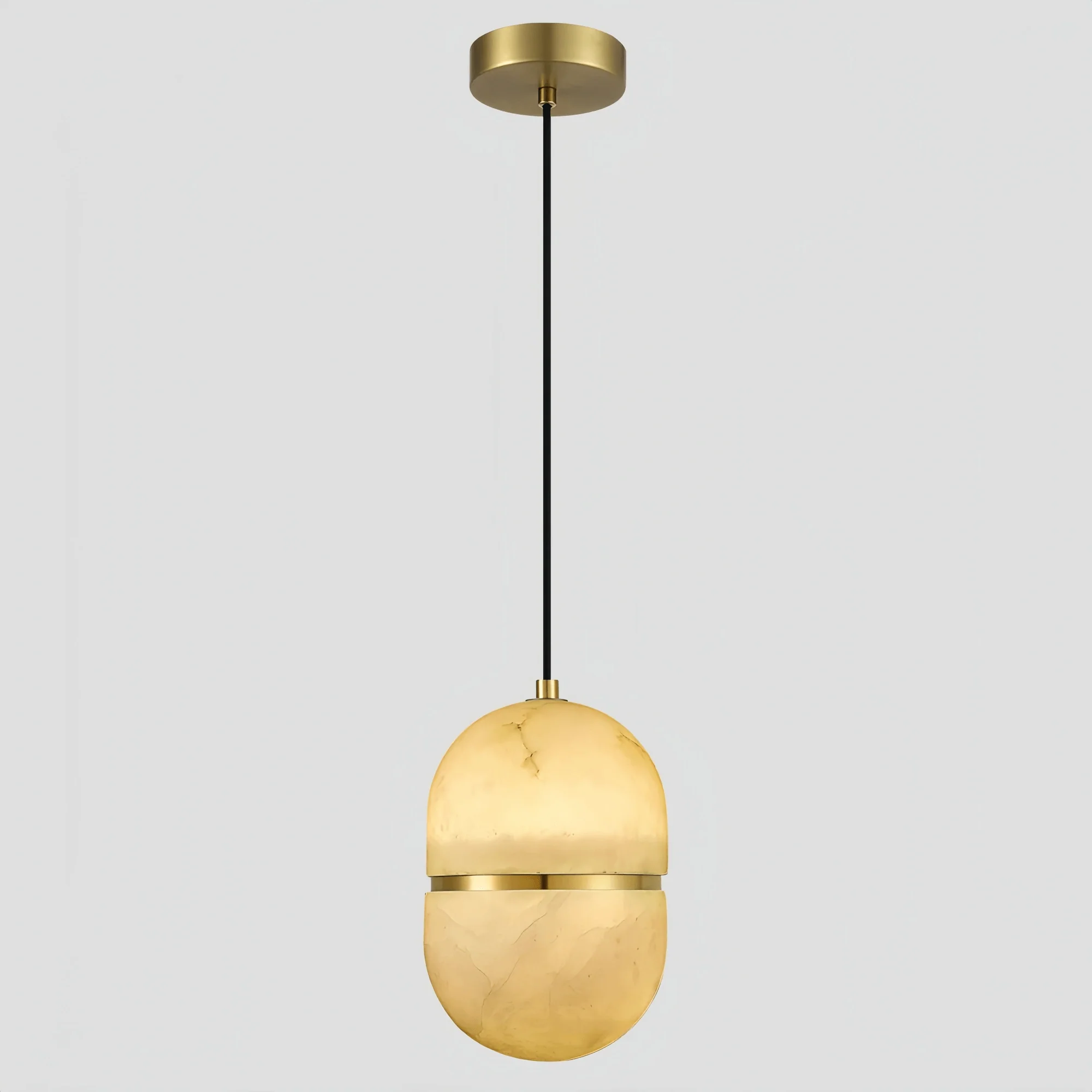 Alabaster Oval Pendant 5.9" D 7.1" D - winglightingus