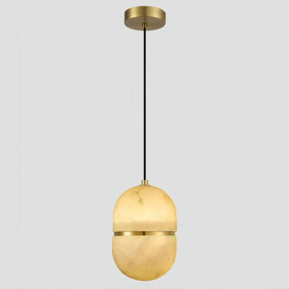 Alabaster Oval Pendant 5.9" D 7.1" D - winglightingus