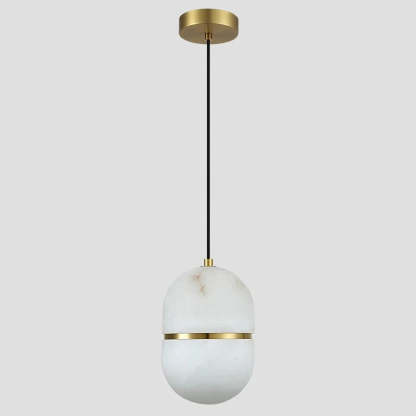 Alabaster Oval Pendant 5.9" D 7.1" D - winglightingus