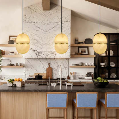 Alabaster Oval Pendant 5.9" D 7.1" D - winglightingus