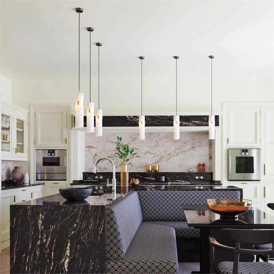 Alabaster Pendant Light with Deco - winglightingus