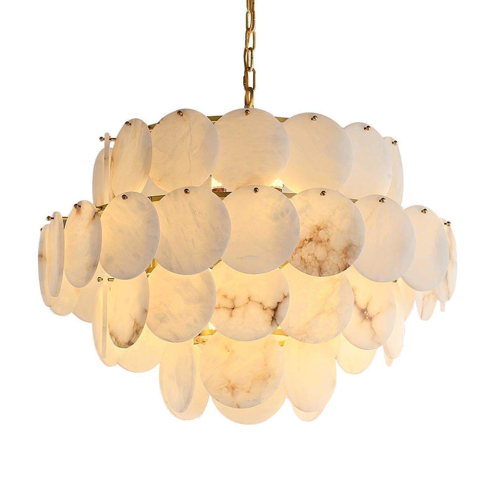 Alabaster Shell Brass Chandelier with 2/3/4/5/6 layer-winglightingus