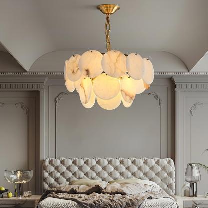 Alabaster Shell Brass Chandelier with 2/3/4/5/6 layer-winglightingus