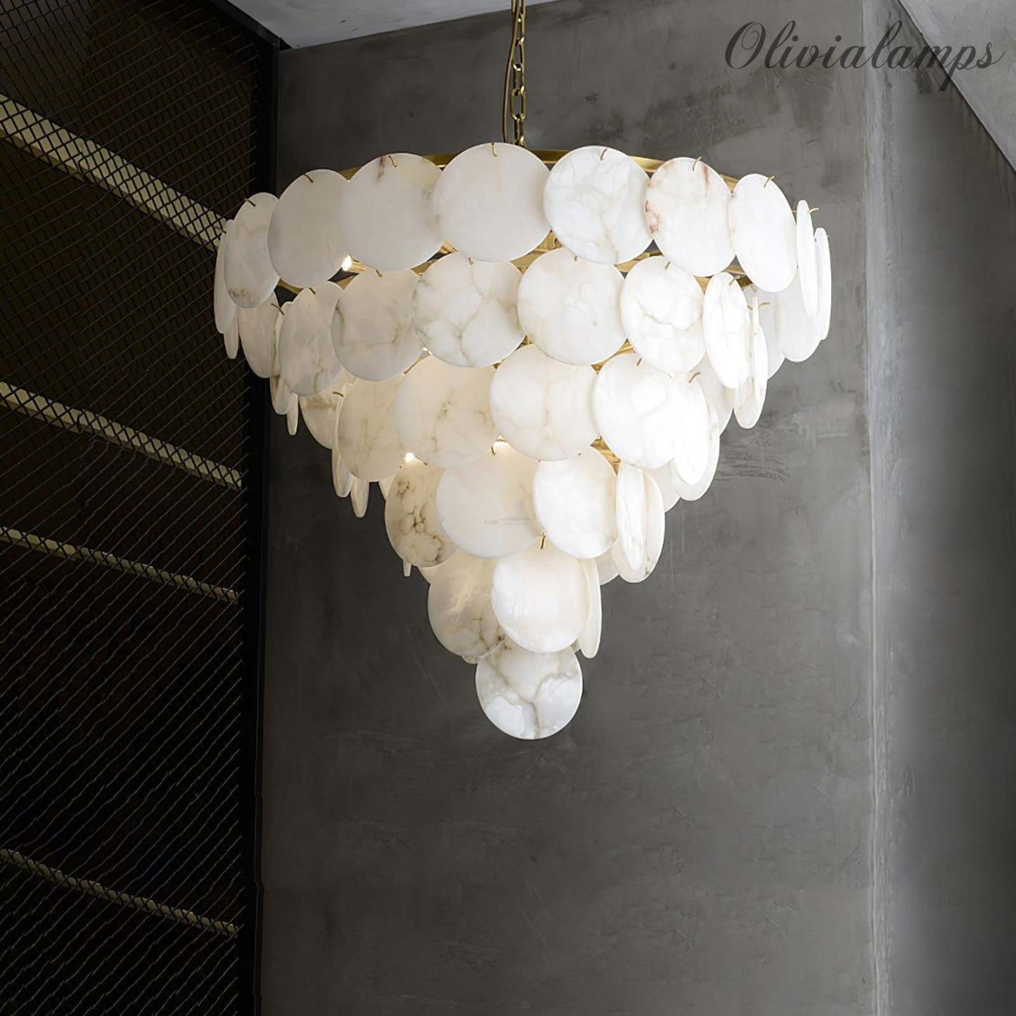 Alabaster Shell Brass Chandelier with 2/3/4/5/6 layer-winglightingus