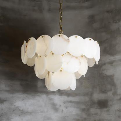 Alabaster Shell Brass Chandelier with 2/3/4/5/6 layer-winglightingus