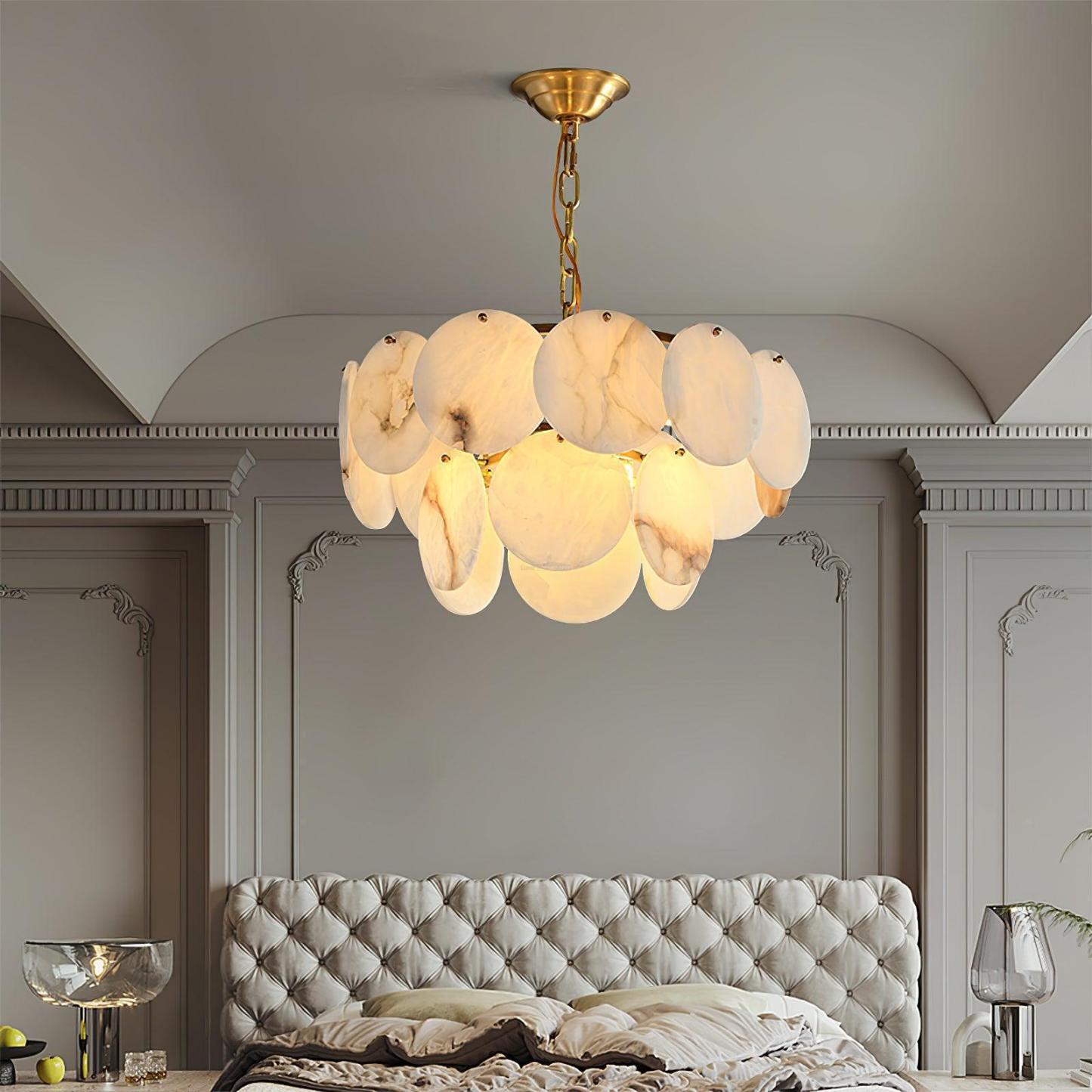 Alabaster Shell Brass Chandelier with 2/3/4/5/6 layer-winglightingus