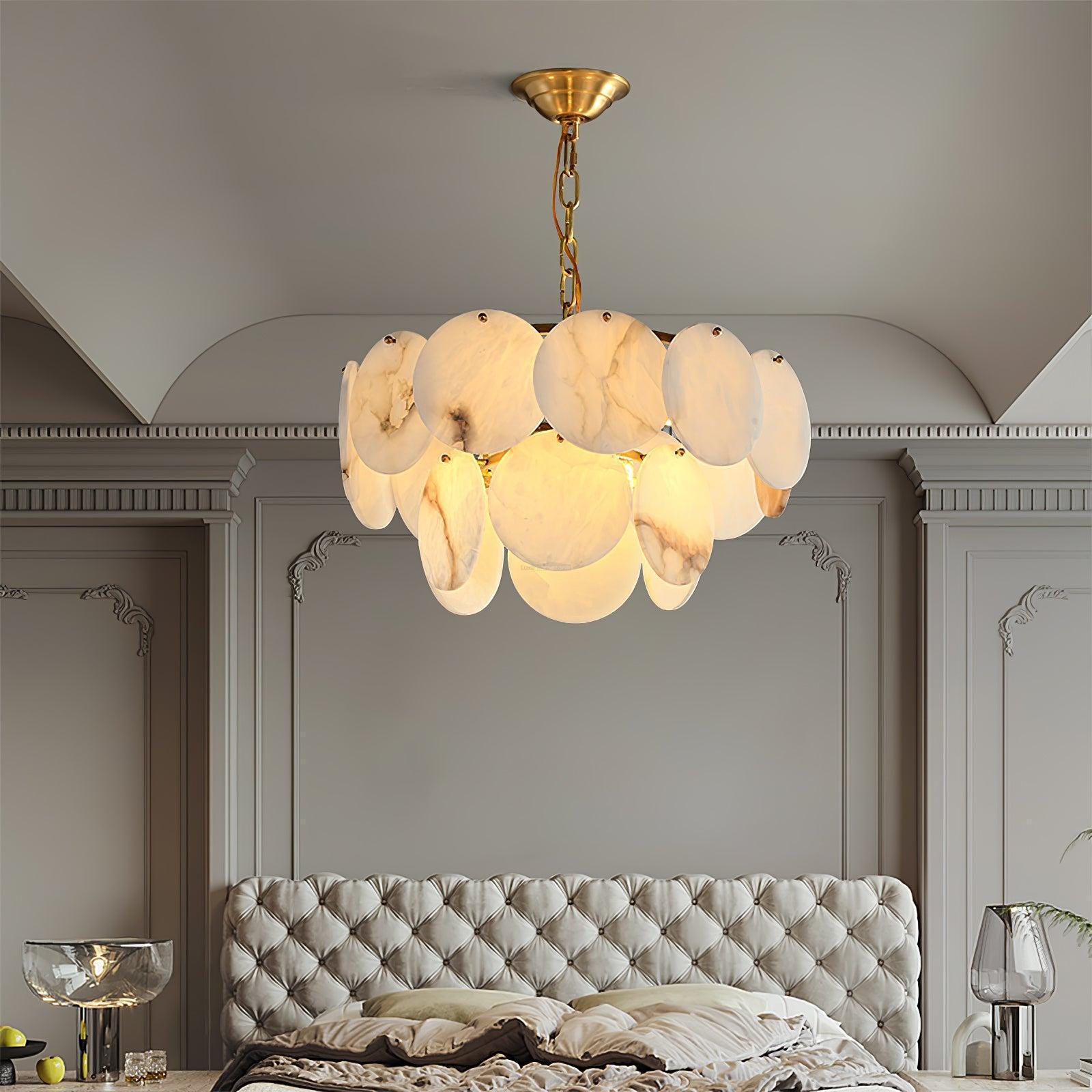 Alabaster Shell Brass Chandelier with 2/3/4/5/6 layer-winglightingus