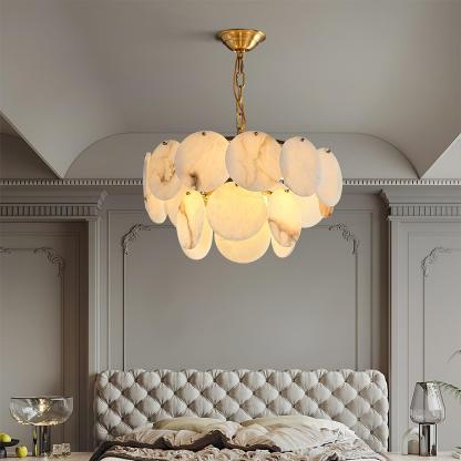 Alabaster Shell Brass Chandelier with 2/3/4/5/6 layer-winglightingus