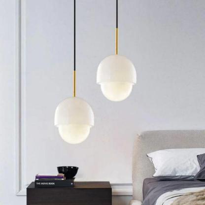 Alabaster Simple Bedside Pendant Light-Pendant for living room,Pendant for kitchen,Pendant for bathrooms,Pendant for bedrooms,Pendant for foyer,Pendant for stairways,Pendant for dining room-winglightingus