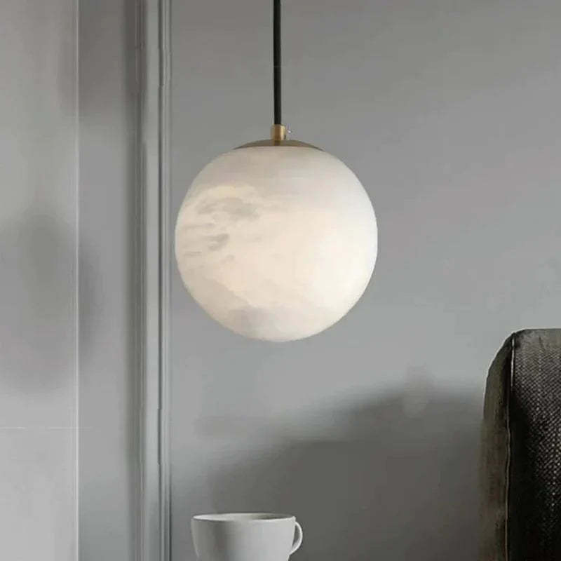 Alabaster Spherical Pendant Light - winglightingus