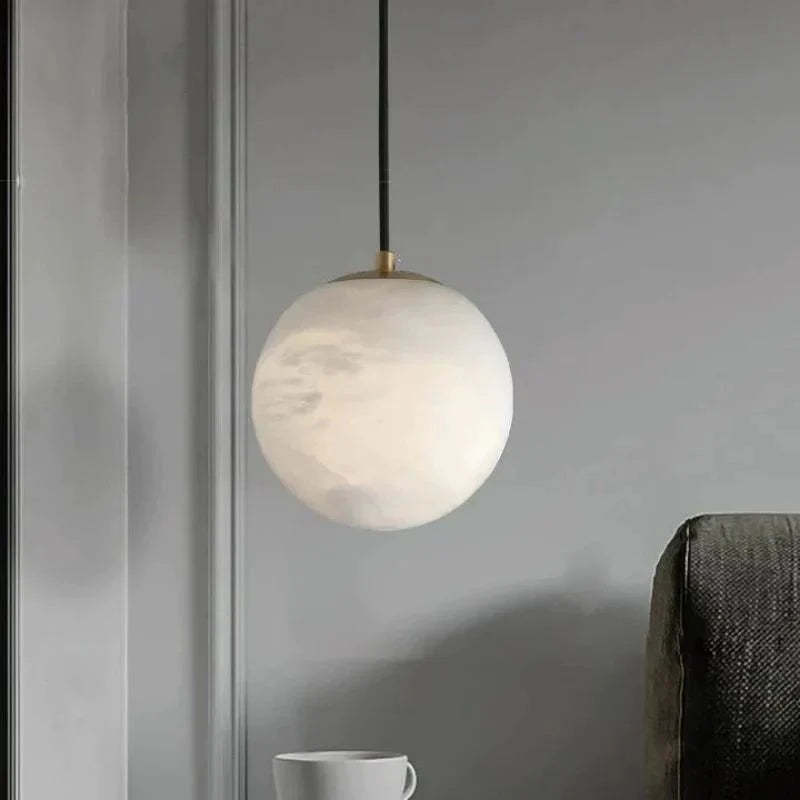 Alabaster Spherical Pendant Light - winglightingus