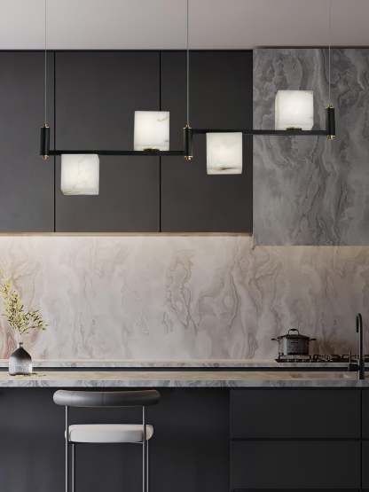 Alabaster Square Box Chandelier with 4/5/6/8/9 heads-winglightingus