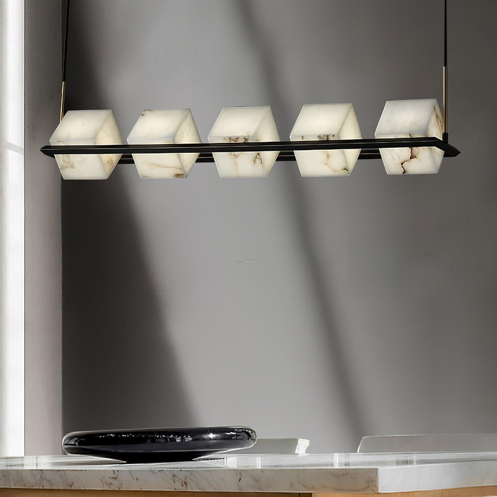 Alabaster Square Box Chandelier with 4/5/6/8/9 heads-winglightingus