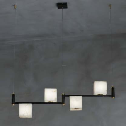 Alabaster Square Box Chandelier with 4/5/6/8/9 heads-winglightingus