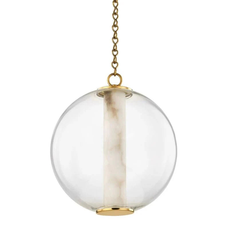 Alabaster Tube Glass Globe Pendant - winglightingus