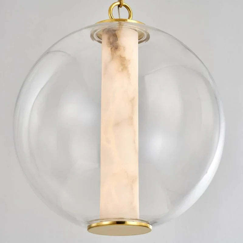 Alabaster Tube Glass Globe Pendant - winglightingus
