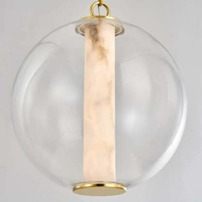 Alabaster Tube Glass Globe Pendant - winglightingus