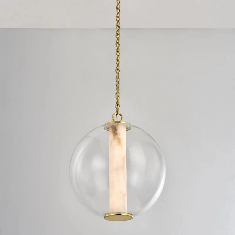 Alabaster Tube Glass Globe Pendant - winglightingus