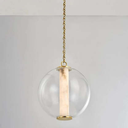 Alabaster Tube Glass Globe Pendant - winglightingus