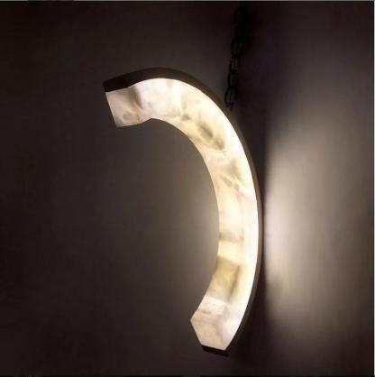 Alabaster Wall Light, Illuminating Sconce for Bedside-NORMAL-winglightingus