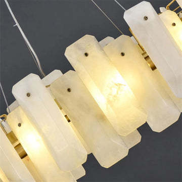August Marble alabaster Round chandelier-winglightingus