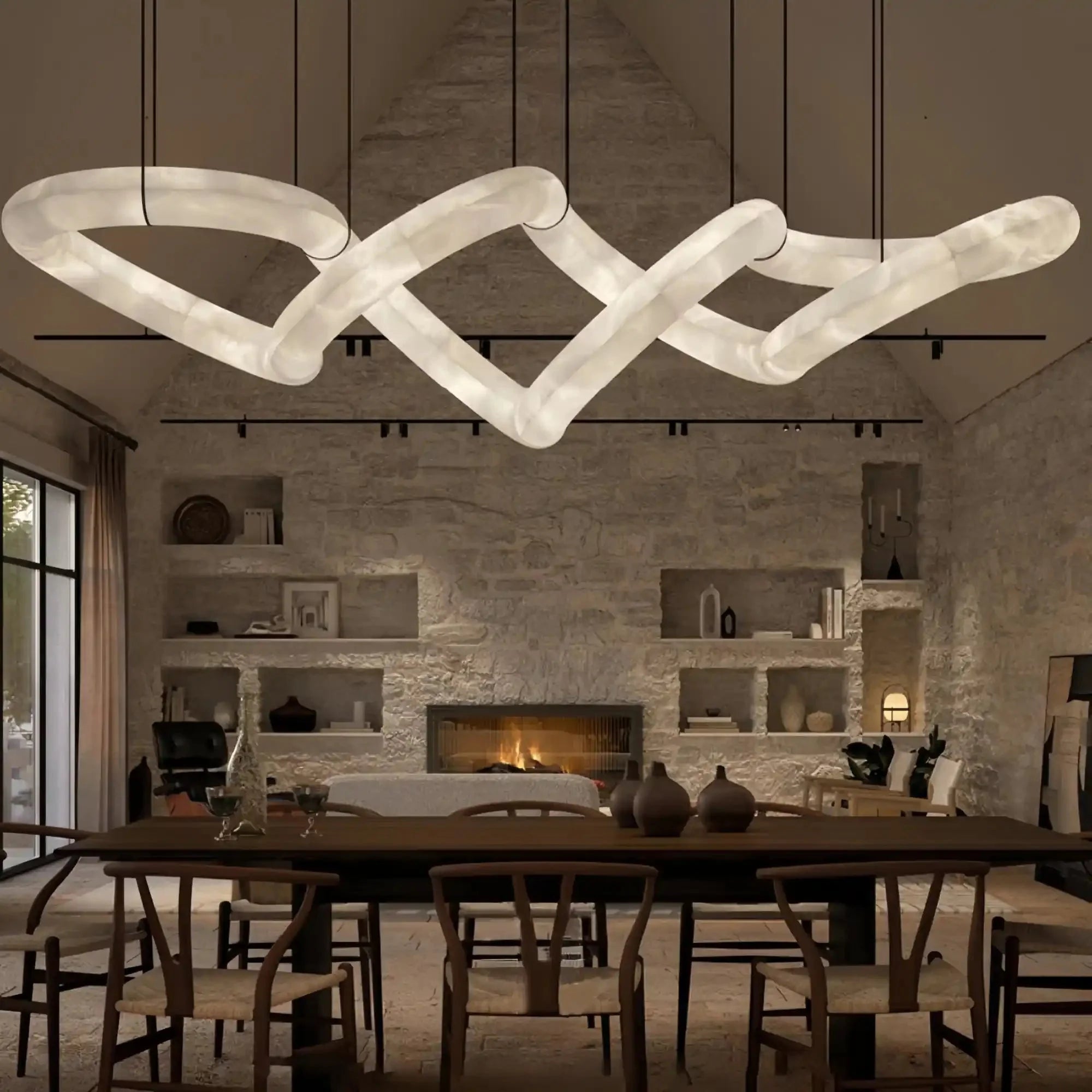 winglightingus Infinity Massive Alabaster Chandelier - winglightingus