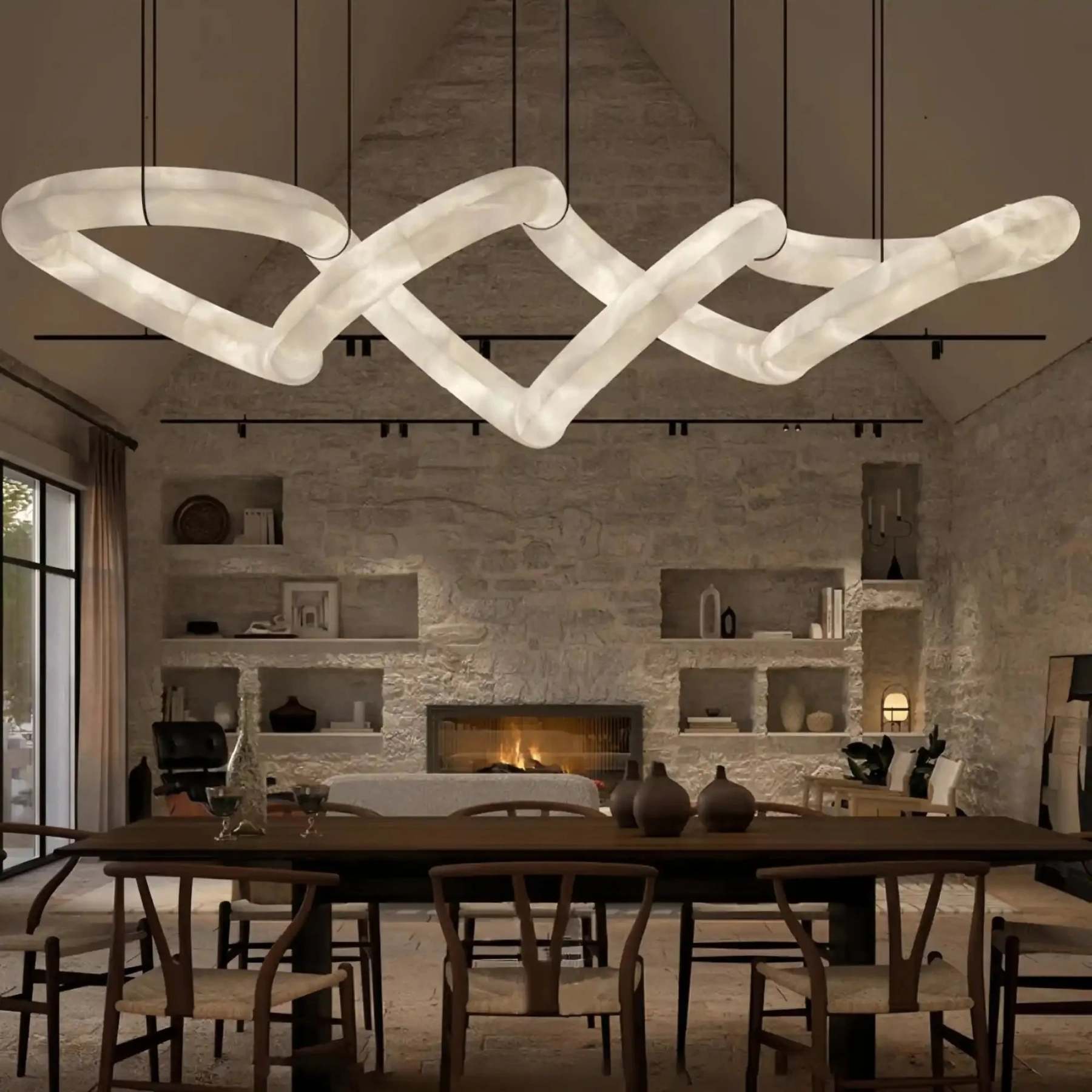 winglightingus Infinity Massive Alabaster Chandelier - winglightingus