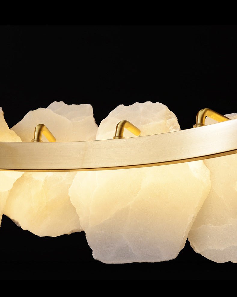 winglightingus Tiered Circular Alabaster Chandelier - Ø47"xH79"GoldWarm Whitewinglightingus