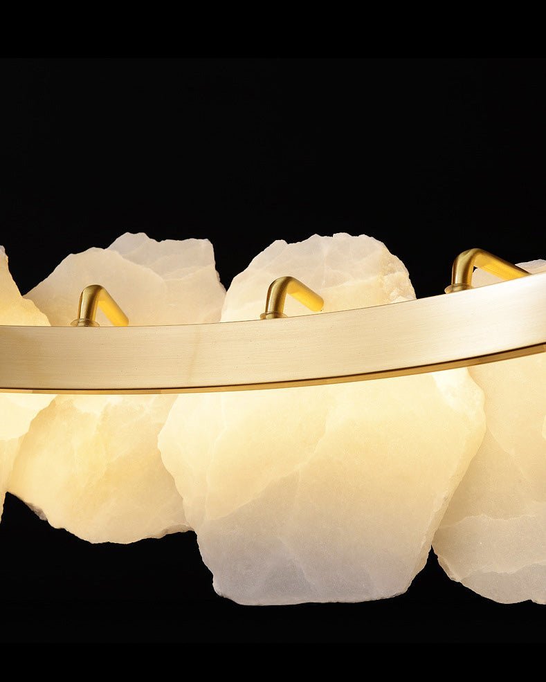winglightingus Tiered Circular Alabaster Chandelier - Ø47"xH79"GoldWarm Whitewinglightingus