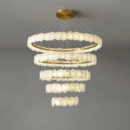winglightingus Tiered Circular Alabaster Chandelier - Ø53"xH79"GoldWarm Whitewinglightingus
