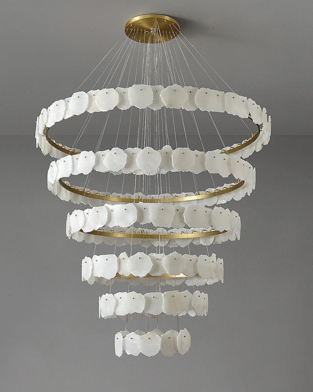 winglightingus Tiered Circular Alabaster Chandelier - Ø47"xH79"GoldWarm Whitewinglightingus