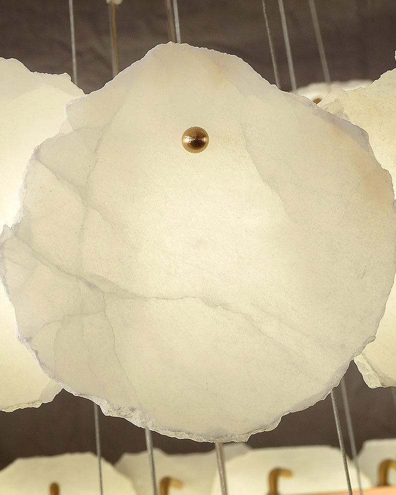 winglightingus Tiered Circular Alabaster Chandelier - Ø47"xH79"GoldWarm Whitewinglightingus