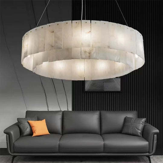 Brendra Alabaster 2-Tier Round Chandelier-winglightingus