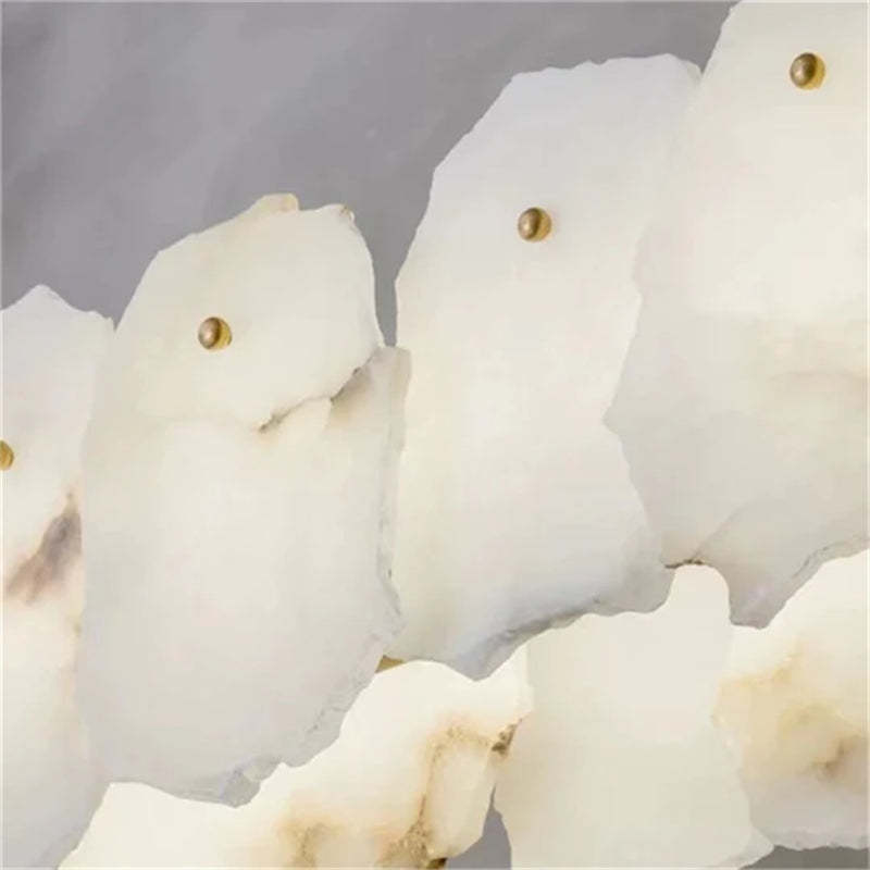 Carlos Alabaster Modern Snowflake Round Chandelier chandelier Kevin Studio Inc