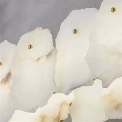 Carlos Alabaster Modern Snowflake Round Chandelier chandelier Kevin Studio Inc