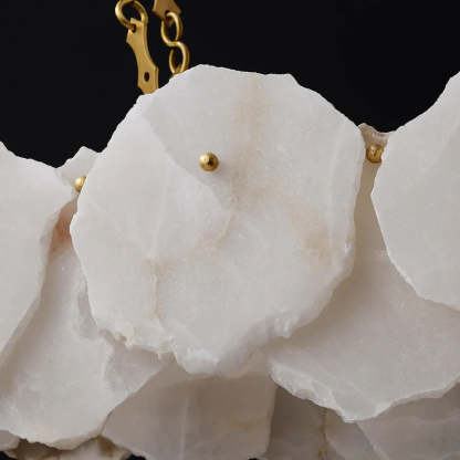 Carlos Alabaster Modern Snowflake Linear Chandelier with Chain chandelier Kevin Studio Inc