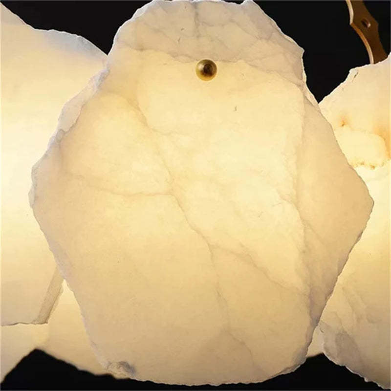 Carlos Alabaster Modern Snowflake Round Chandelier chandelier Kevin Studio Inc