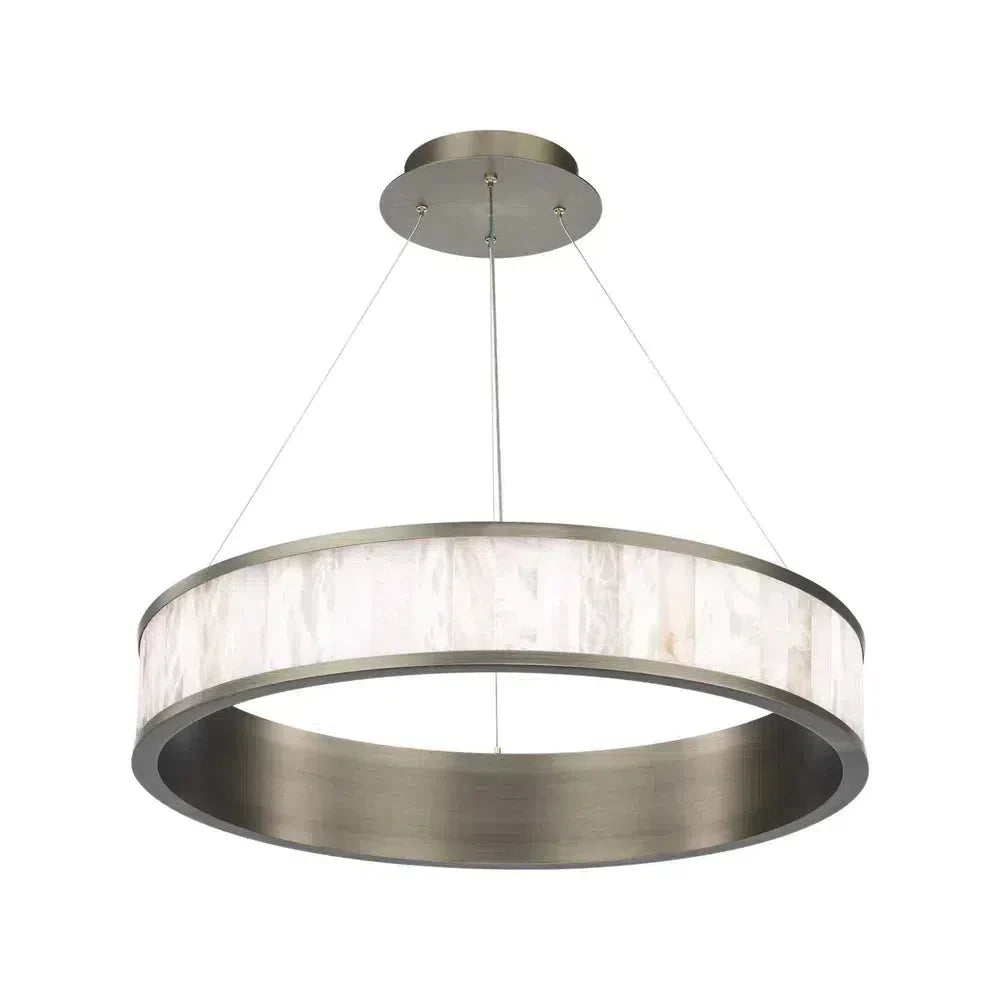 Coliseo Alabaster 28in LED Round Chandelier-chandeliers for dining room,chandeliers for stairways,chandeliers for foyer,chandeliers for bedrooms,chandeliers for kitchen,chandeliers for living room-Antique Nickel-winglightingus