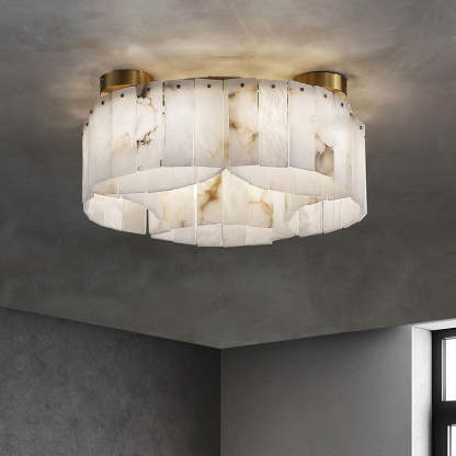 Contemporary Alabaster Flush Mount Ceiling Lamp Chandeliers Kevinstudiolives 21.65" D x 8.86" H