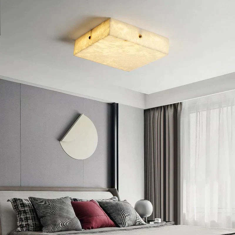Coral Modern Alabaster Flushmount, Designer Ceiling Light Fixtures Chandelier Kevin Studio Inc
