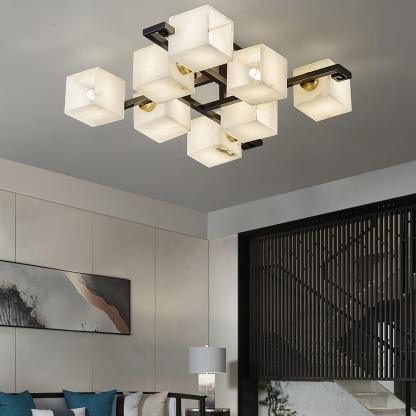 Cubist Alabaster Cluster Ceiling Lamp - by winglightingus