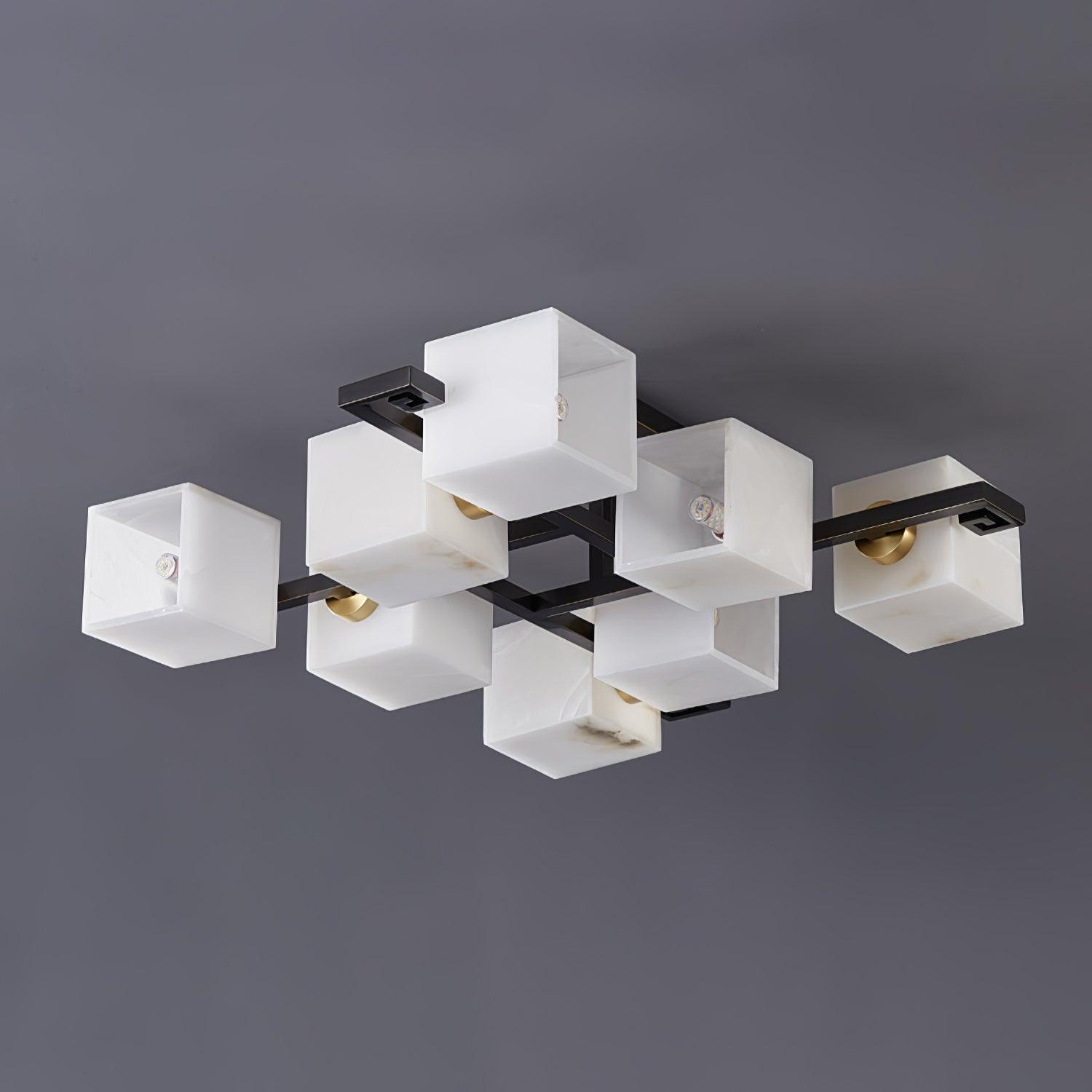 Cubist Alabaster Cluster Ceiling Lamp - by winglightingus
