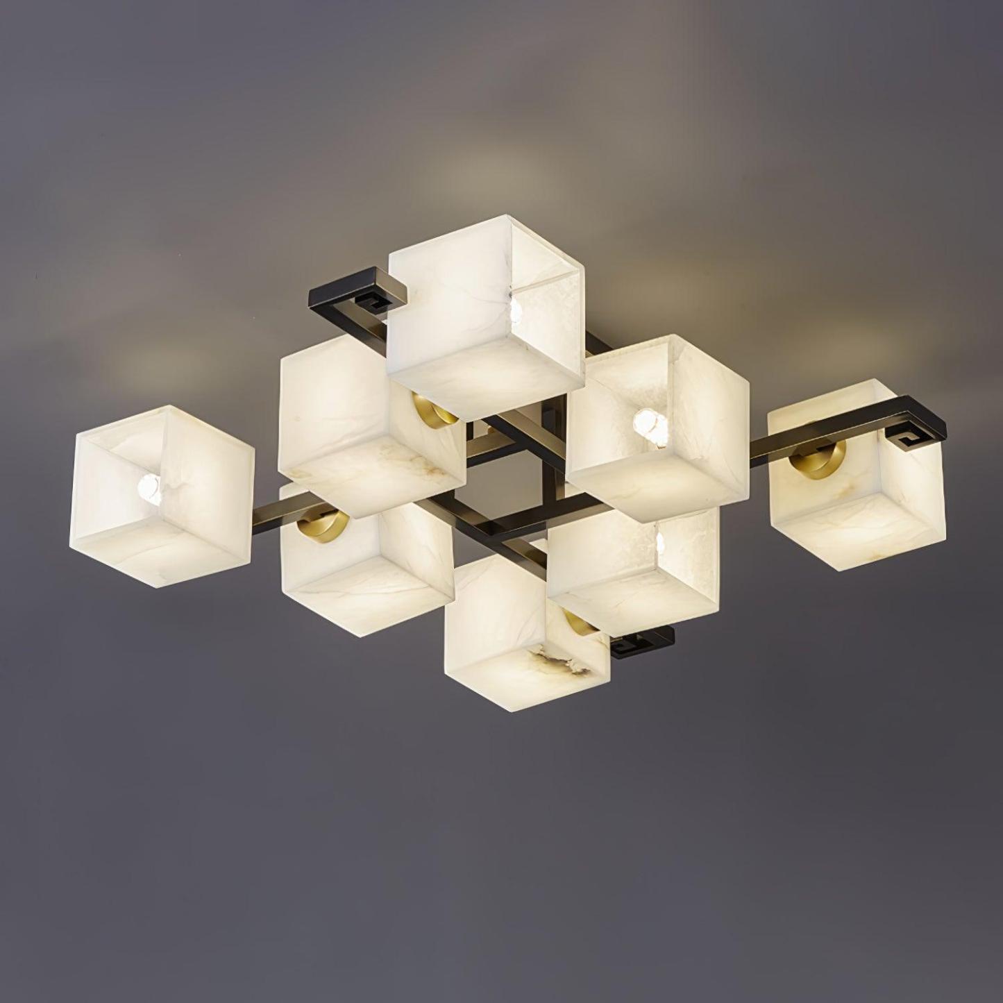 Cubist Alabaster Cluster Ceiling Lamp - by winglightingus